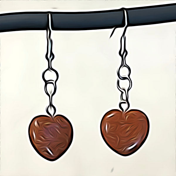 Gold Sandstone Crystal Heart Earrings