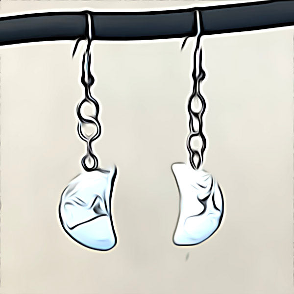 Howlite Crystal Moon Earrings