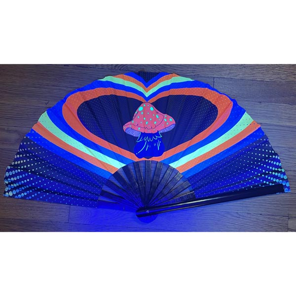 Mushroom Heart Hand Fan