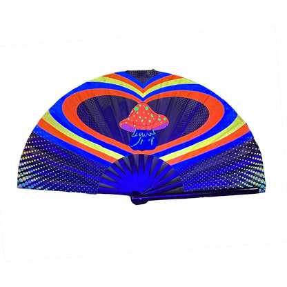 Mushroom Heart Hand Fan