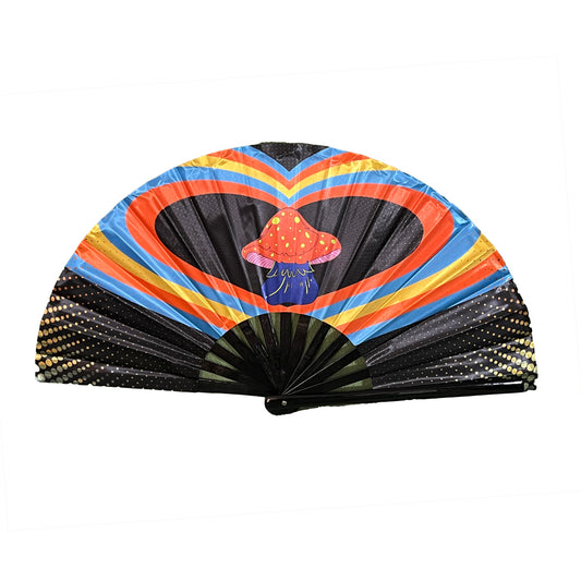 Mushroom Heart Hand Fan