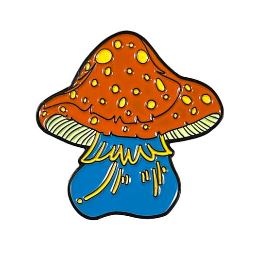 Mushroom Hat Pin 1.5" - Orange