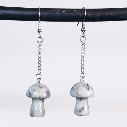 Tianshan Blue Crystal Mushroom Earrings