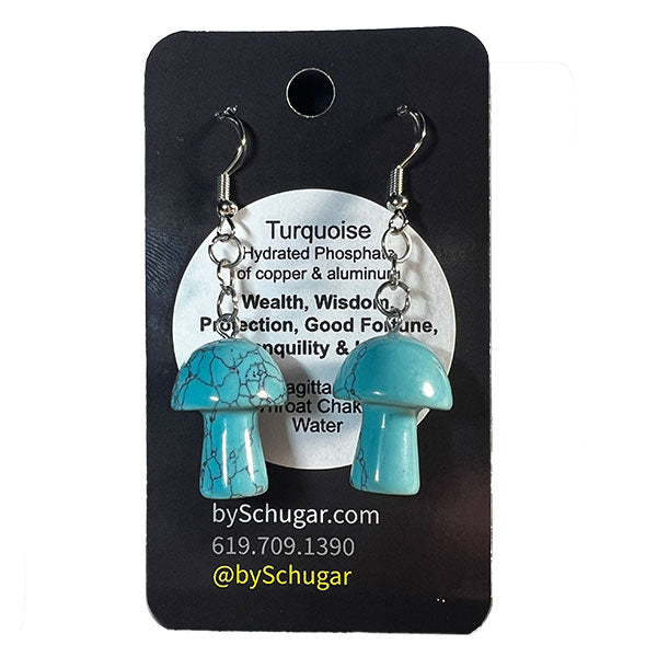 Turquoise Crystal Mushroom Earrings